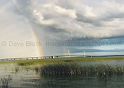 Rainbow over Mackinac Bridge