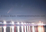 Comet Neowise over Mackinac Bridge